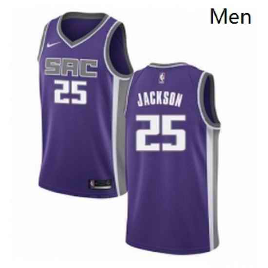 Mens Nike Sacramento Kings 25 Justin Jackson Swingman Purple Road NBA Jersey Icon Edition